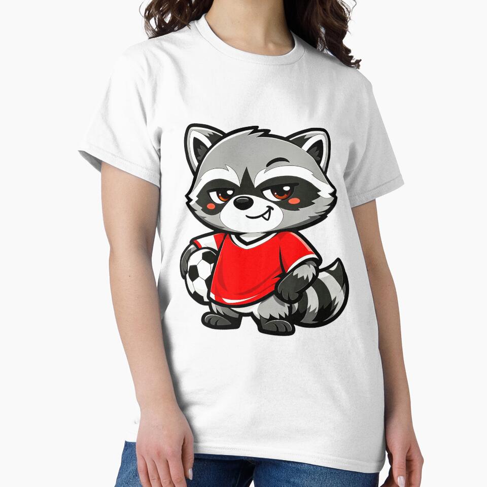 Cute Soccer Raccoon Kid – Kawaii Trash Panda Family Cartoon by DreamyTupelo