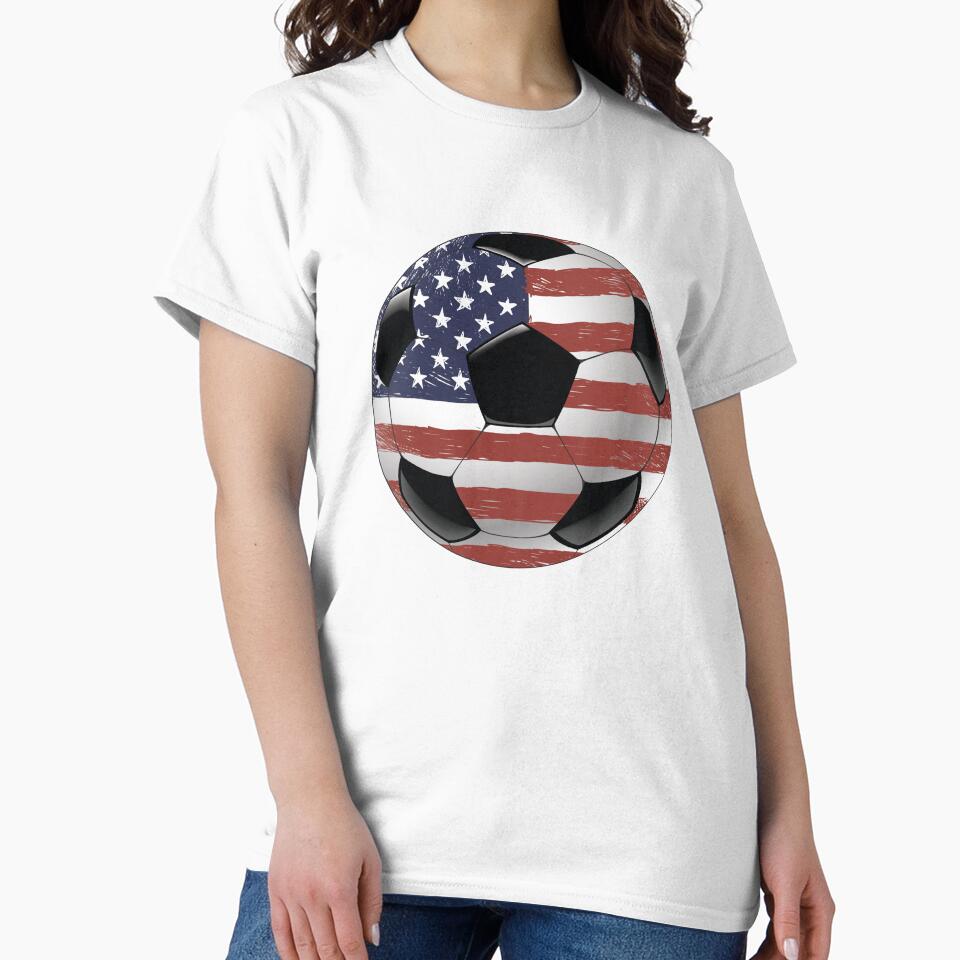 American Flag on Soccer Ball Design | Vintage Soccer Gift by inspiredtrend
