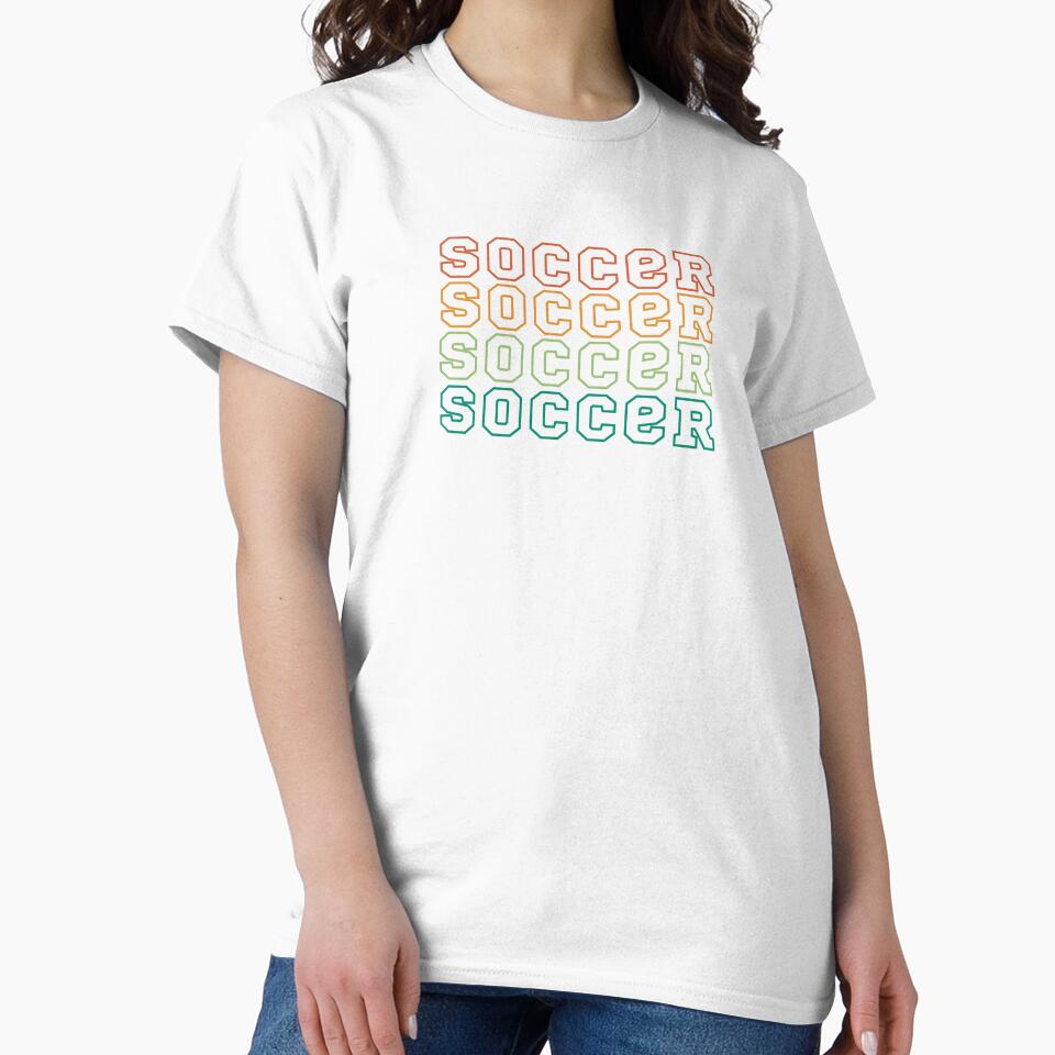 soccer repeat layers vintage summer retro word soccer repeat hollow text funny by Panda  Art