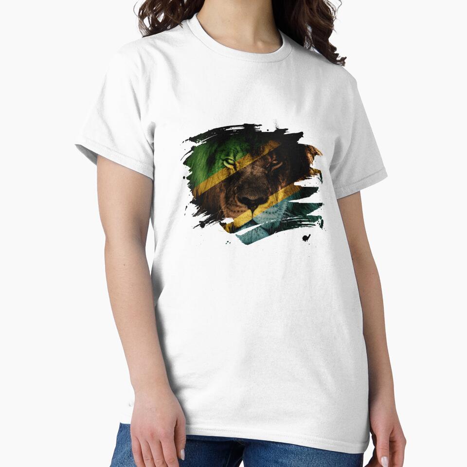 Tanzania Flag & African Lion Picture by ockshirts