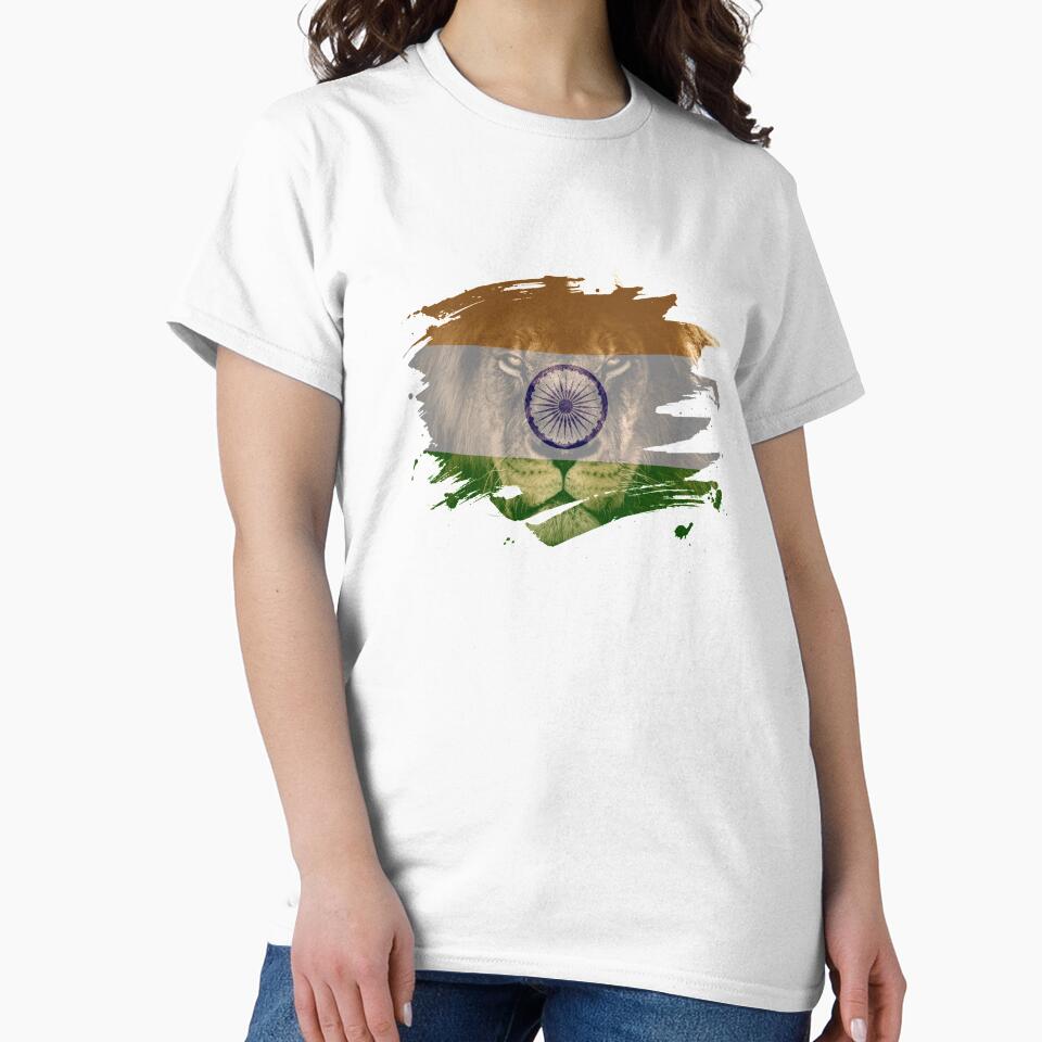 India Flag & African Lion Picture by ockshirts