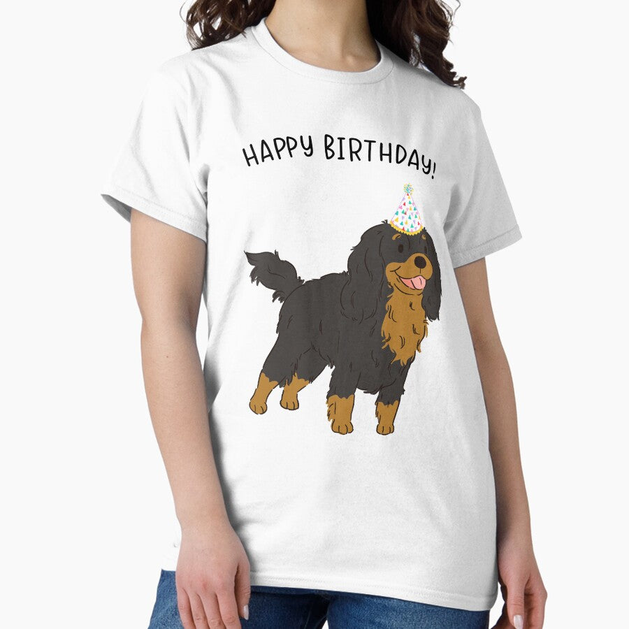 Black And Tan Cavalier King Charles Spaniel Cavie Dog Happy Birthday Classic T Shirt Hoodie, Sweatshirt | CoreVibeTees.com