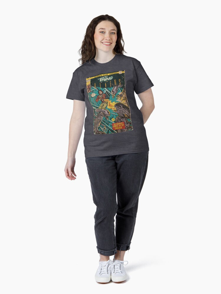 Thing vs. Aliens fan art comic cover Classic T-Shirt Hoodie, Sweatshirt | CoreVibeTees.com (Image 4)