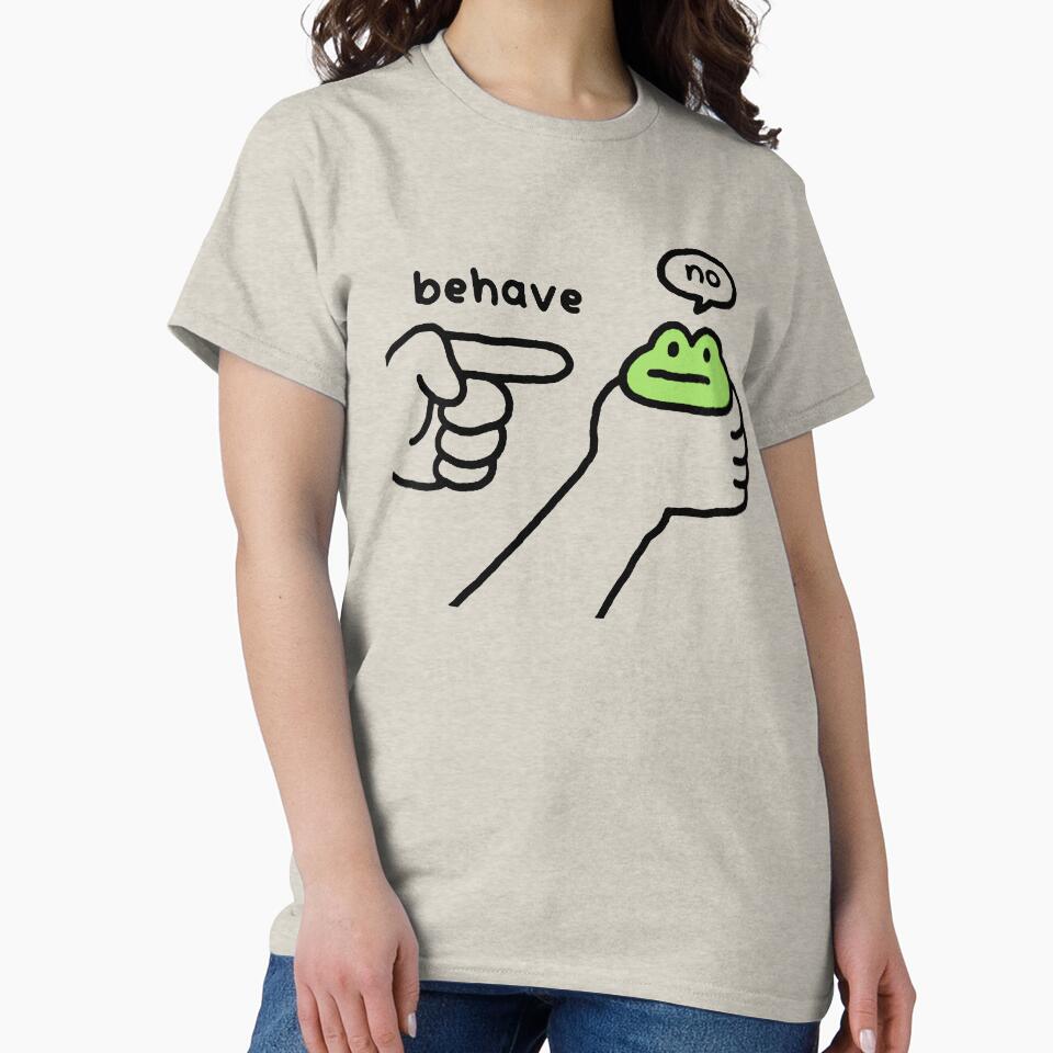 Behave, no… Funny Cute Frog by Buntrockstore