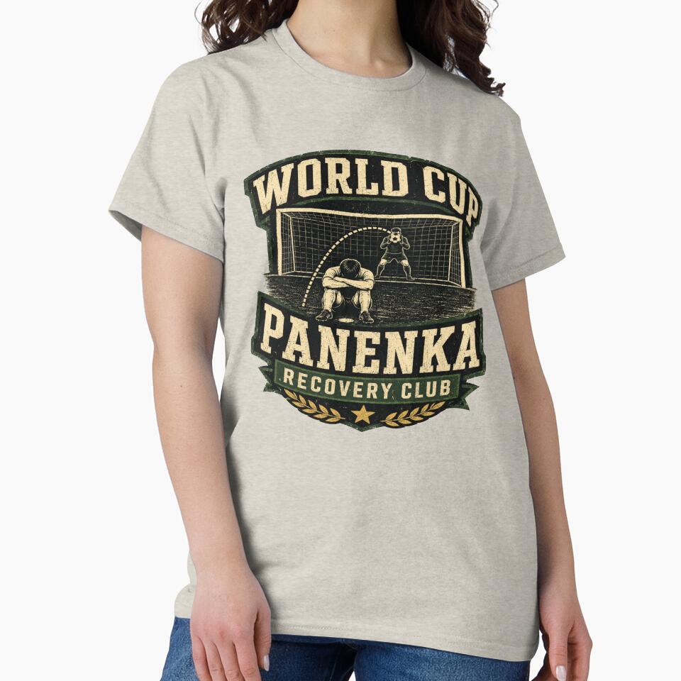 World Cup Panenka Recovery Club Soccer Tee by POD DYNASTY | Original Print On Demand T-Shirt Graphics
