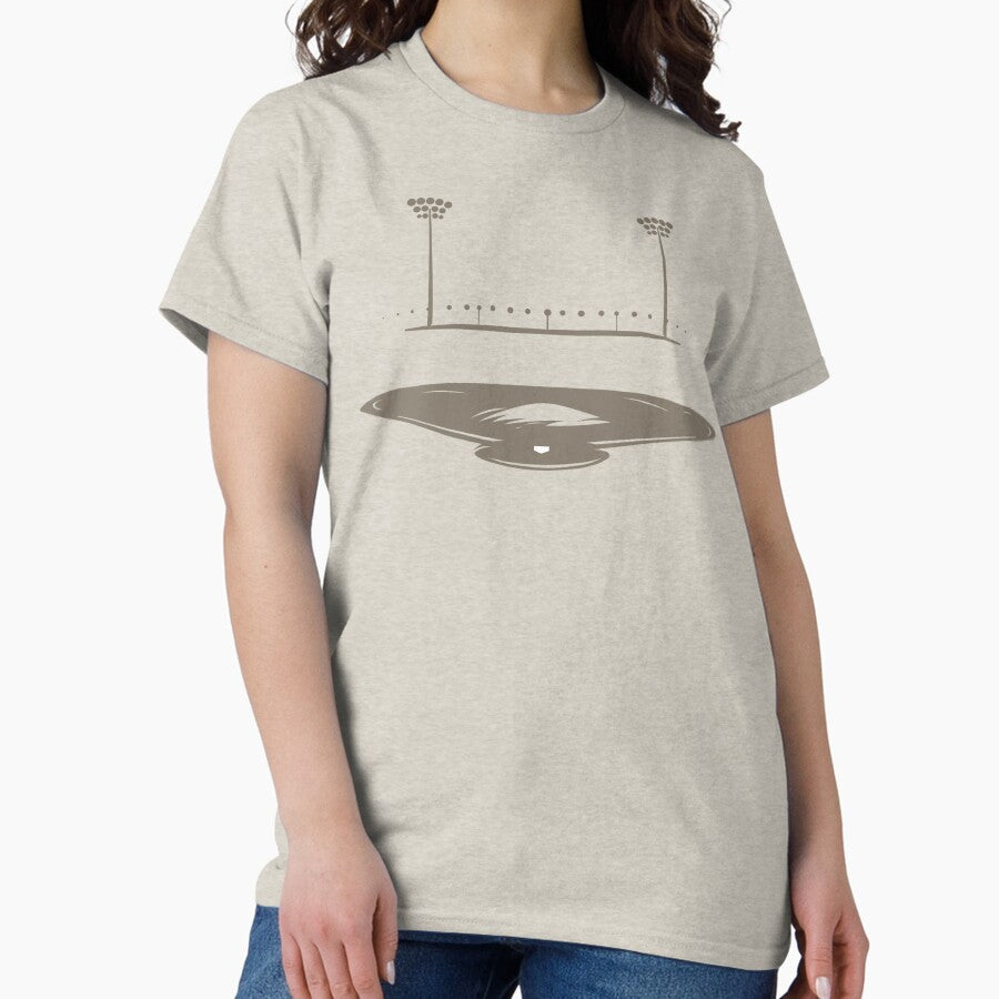 Baseball Field Under Lights Vector Graphic Digital Art Illustration Classic T-Shirt Hoodie, Sweatshirt | CoreVibeTees.com