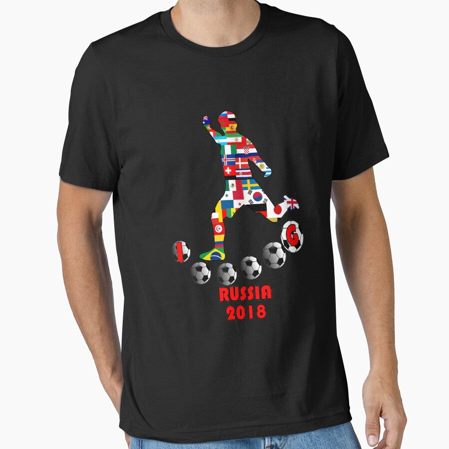 Russia 2018 Soccer Team WorldwideT-Shirt Novelty Gift by Tetete