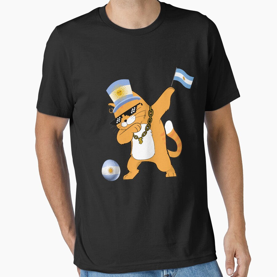 Cool Dabbing Cat - Argentina Soccer by Georgy09