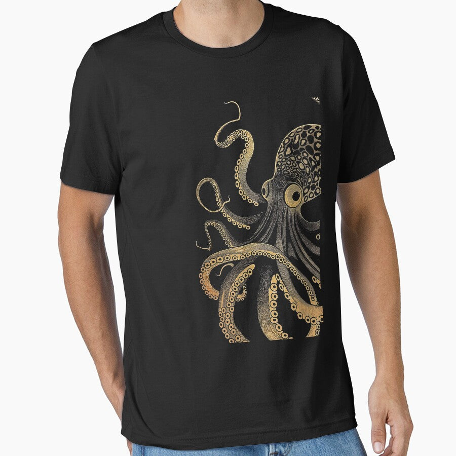Octopus Vintage Japanese Art | Ukiyo-e Sea Creature | Sumi-e Style Ocean Design by VybeWear Co.