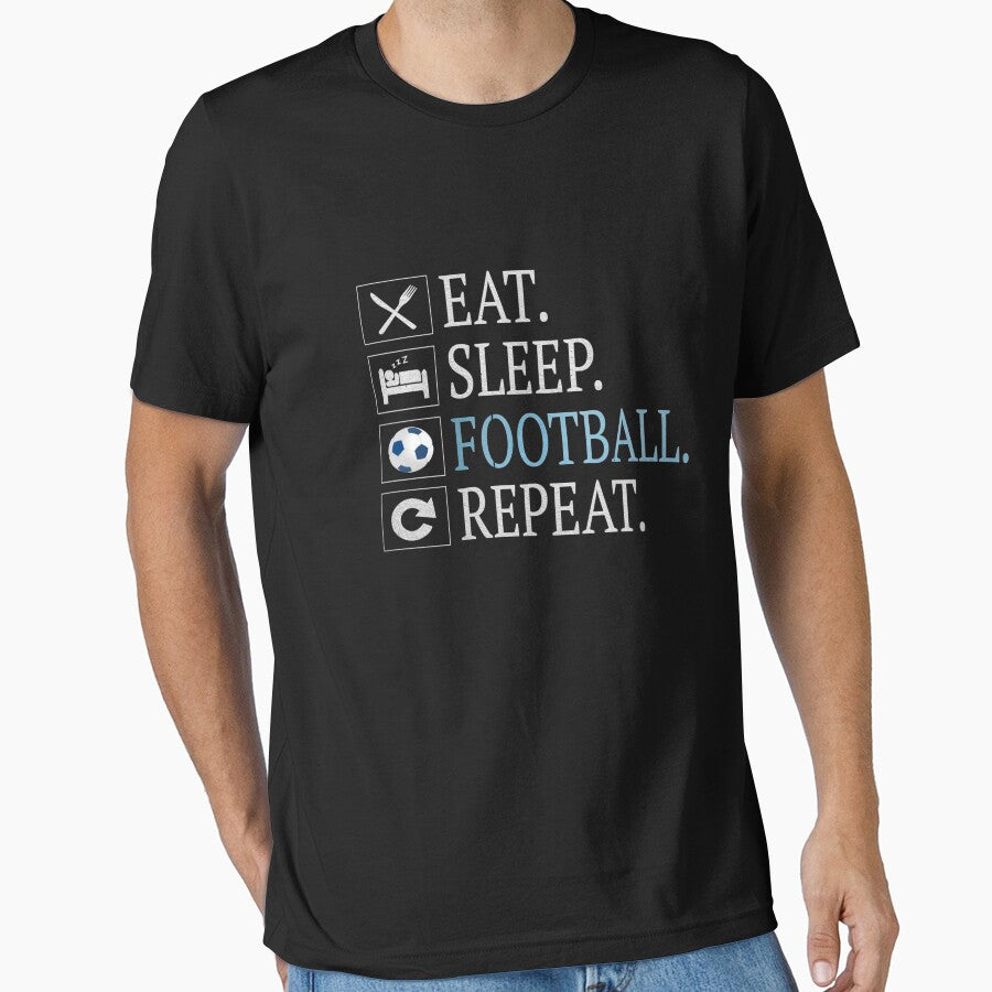 Eat Sleep Football Repeat Gift Funny Gifts Soccer Player by Grabitees