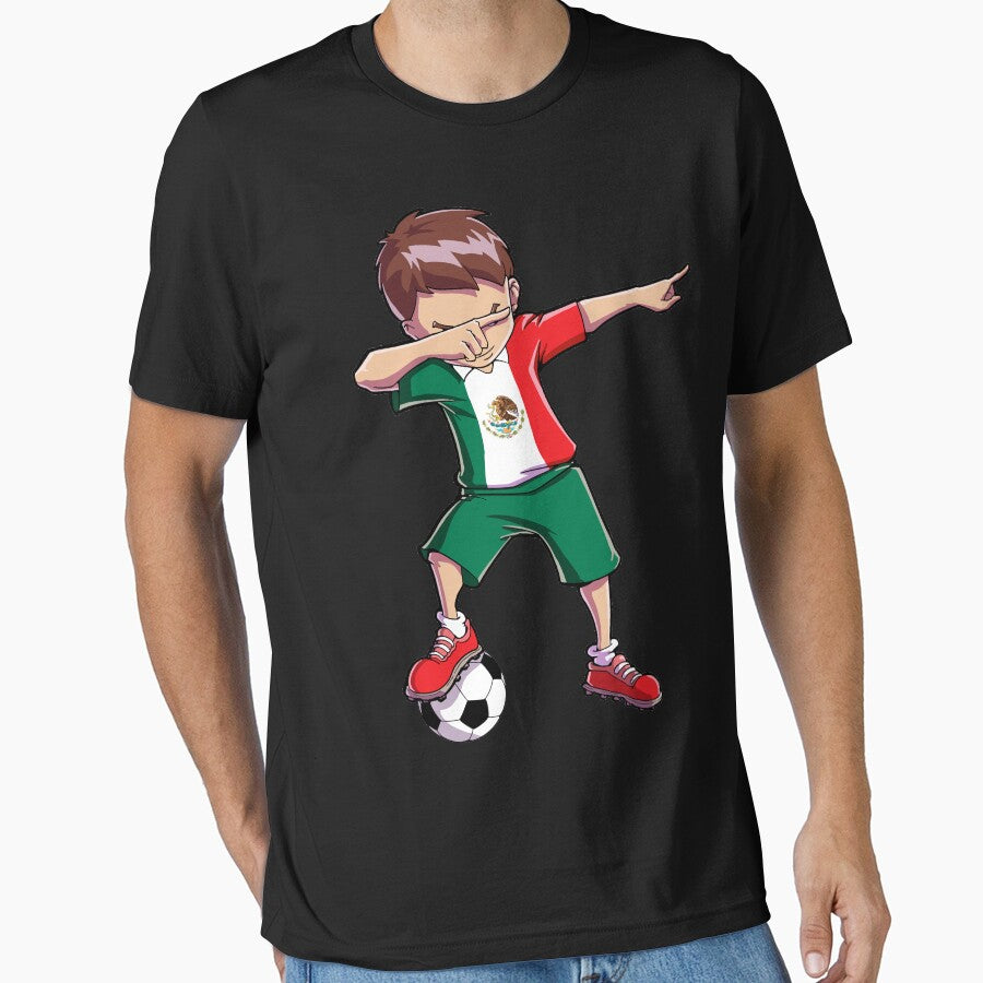 Dabbing Soccer T shirt for Boys Mexico Mexican Football Gift by LiqueGifts