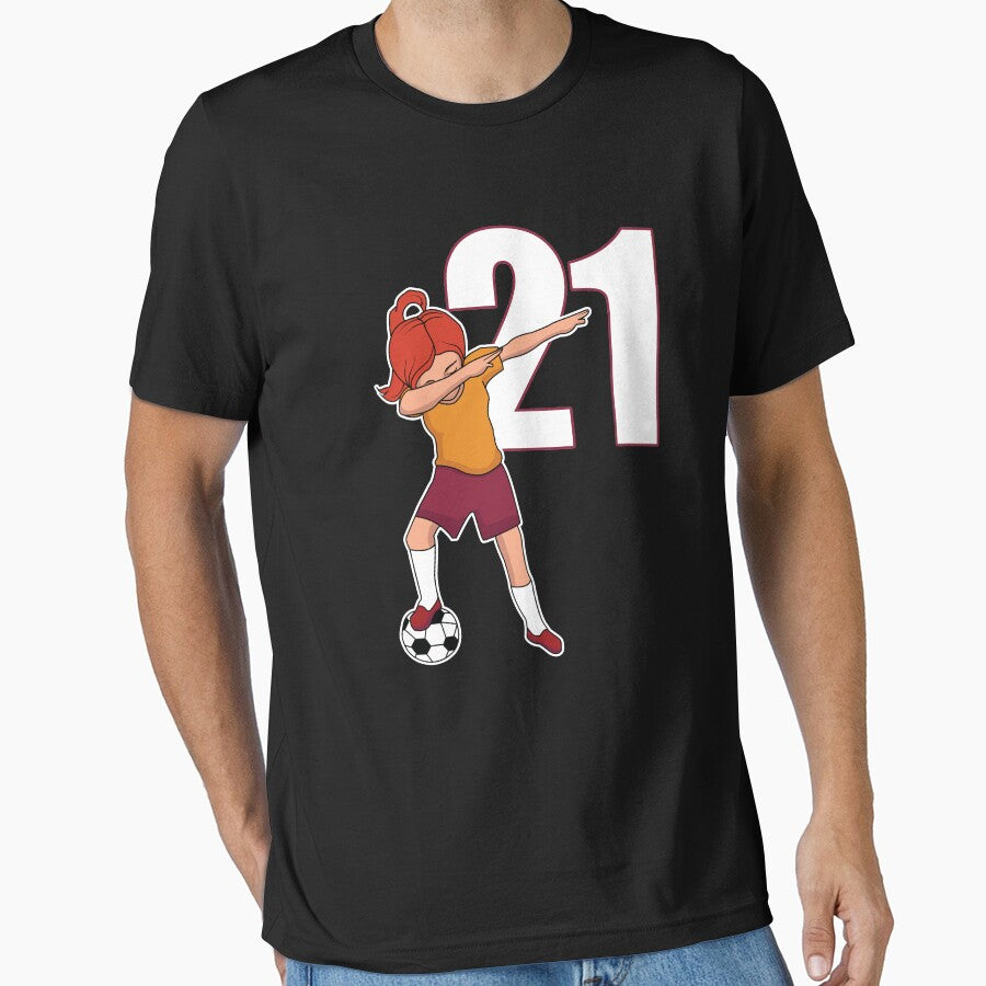 Awesome Soccer Player Girl Number 21 Soccer Athlete Women Athletic Sports Team by VollLaser