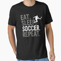 Eat Sleep Soccer Repeat - Soccer Graphic T-Shirt by faythesimrit
