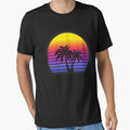 Synthwave Sun Palm Trees by christopper