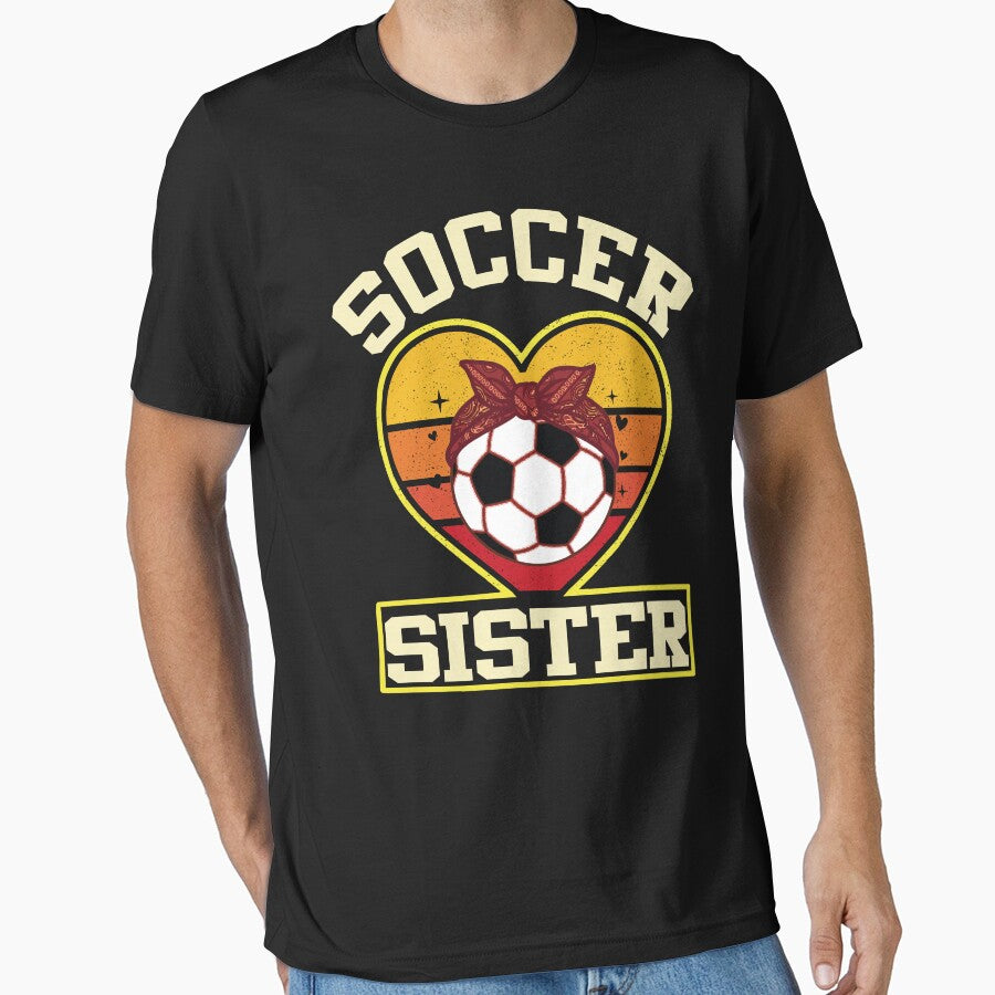 Retro Soccer Sister Heart Design by LarryMBrown