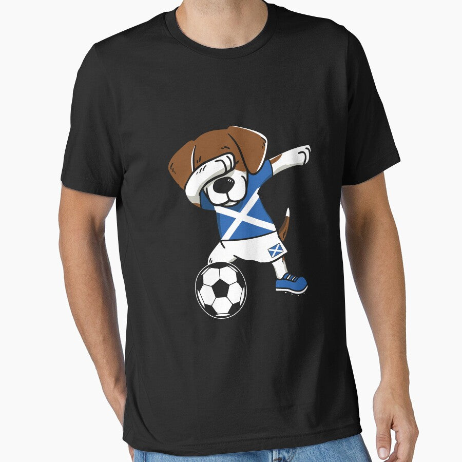Dabbing Footballer Dog Scotland Football Gift Scotsman by Lenny Stahl