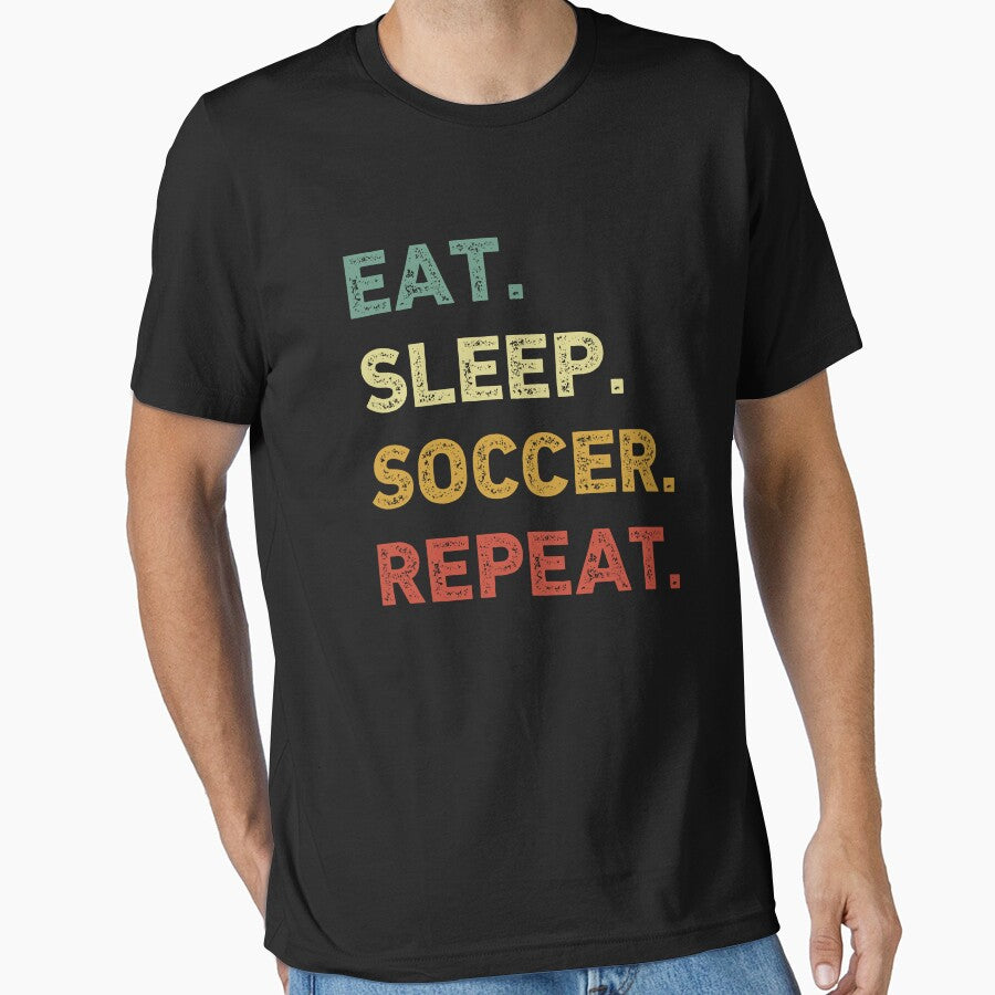 Eat Sleep Soccer Repeat Retro Funny Soccer by RareBunny
