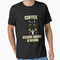 Funny Coffee Cat – Because Murder Is Wrong by Galaxi Tee