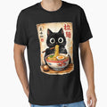 Kawaii Ramen Cat Retro Japanese Noodles Artwork by Kladhadredo