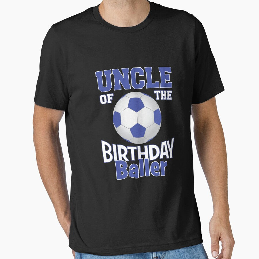 Uncle Of The Birthday Baller Soccer Lover B-day Party print by Grabitees