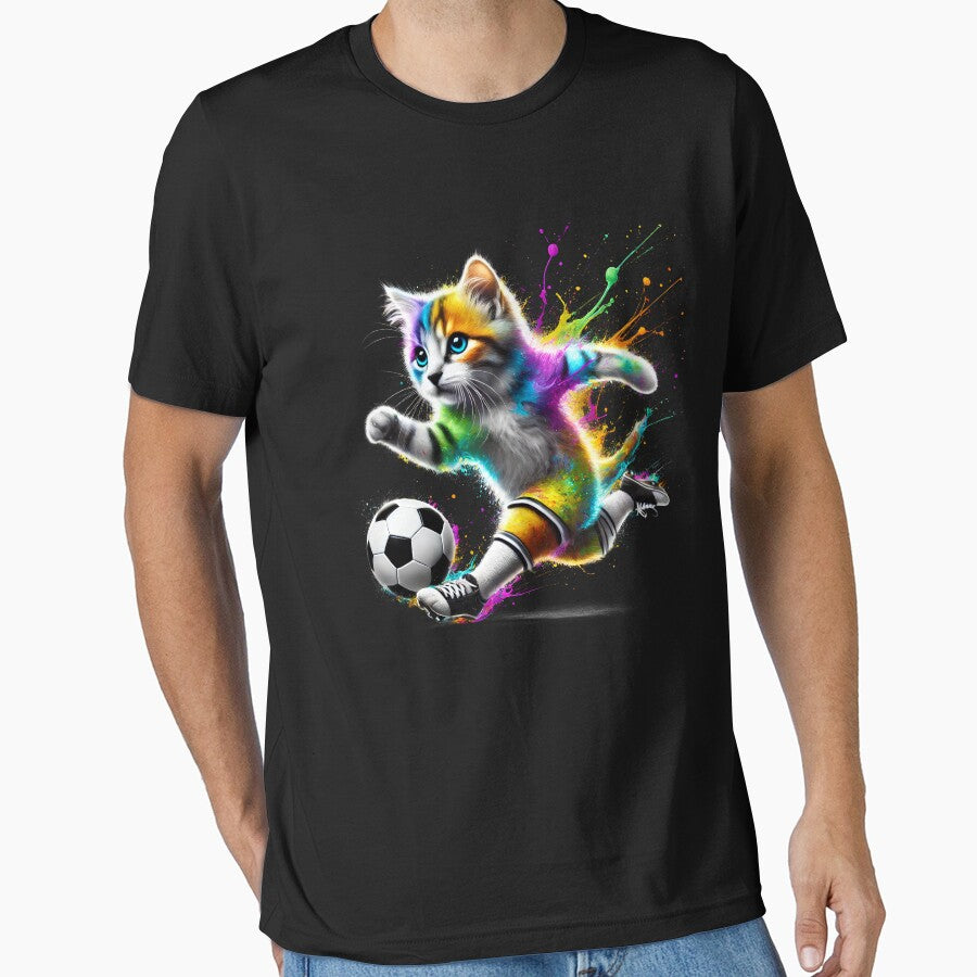 Colorful Cat Playing Soccer Player Kitten Lover by Kimberley King Art  King Art