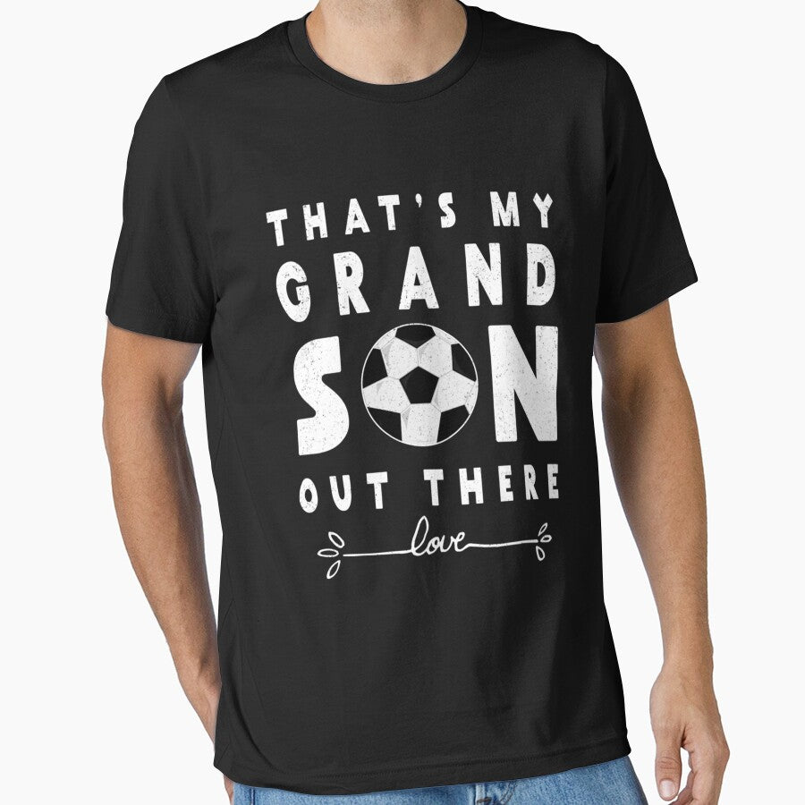 Soccer T-Shirt Gift For Grandma Grandpa Soccer Grandson Tee Essential T-Shirt by amiyacunni