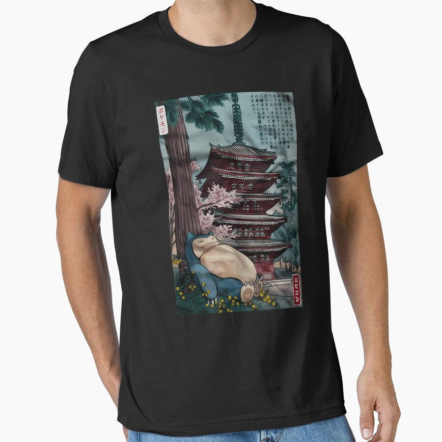 Snorlax Sleeping Near A Temple by T-Shopx