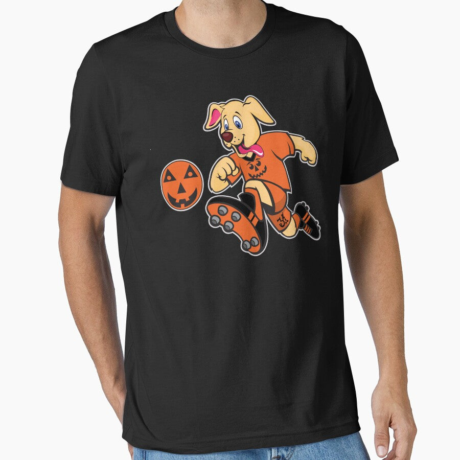 Yellow Lab Golden Retriever Dog Halloween Soccer Ball by Bloomoonish