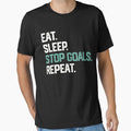 EAT SLEEP STOP GOALS REPEAT SHIRT Goalie Soccer Hockey Kids by Vignette2323