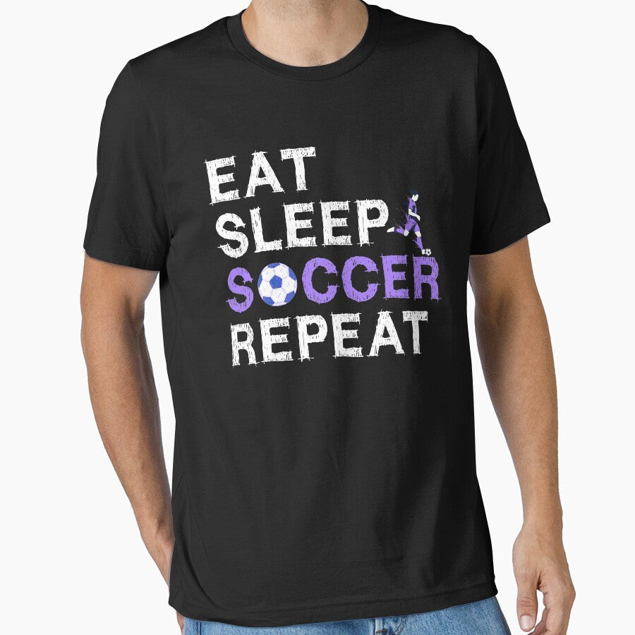 Eat Sleep Soccer Repeat Shirt Cool Sport Player Gift by TECHTiFY