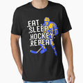 Vintage Eat Sleep Hockey Repeat by romboshirt