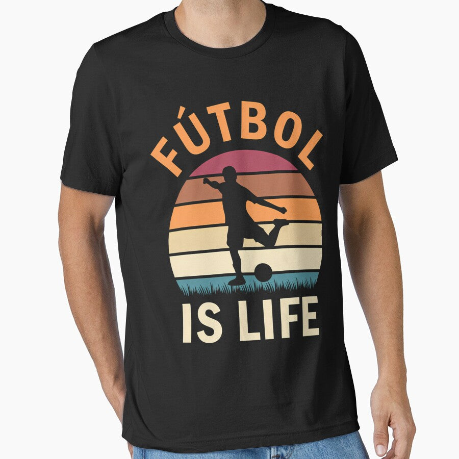 Fútbol Is Life Football and Soccer Lover Vintage Retro Sunset by ClosetSouchon