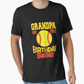 Grandpa Of The Birthday Baller Softball Lover B-day Party print by Grabitees