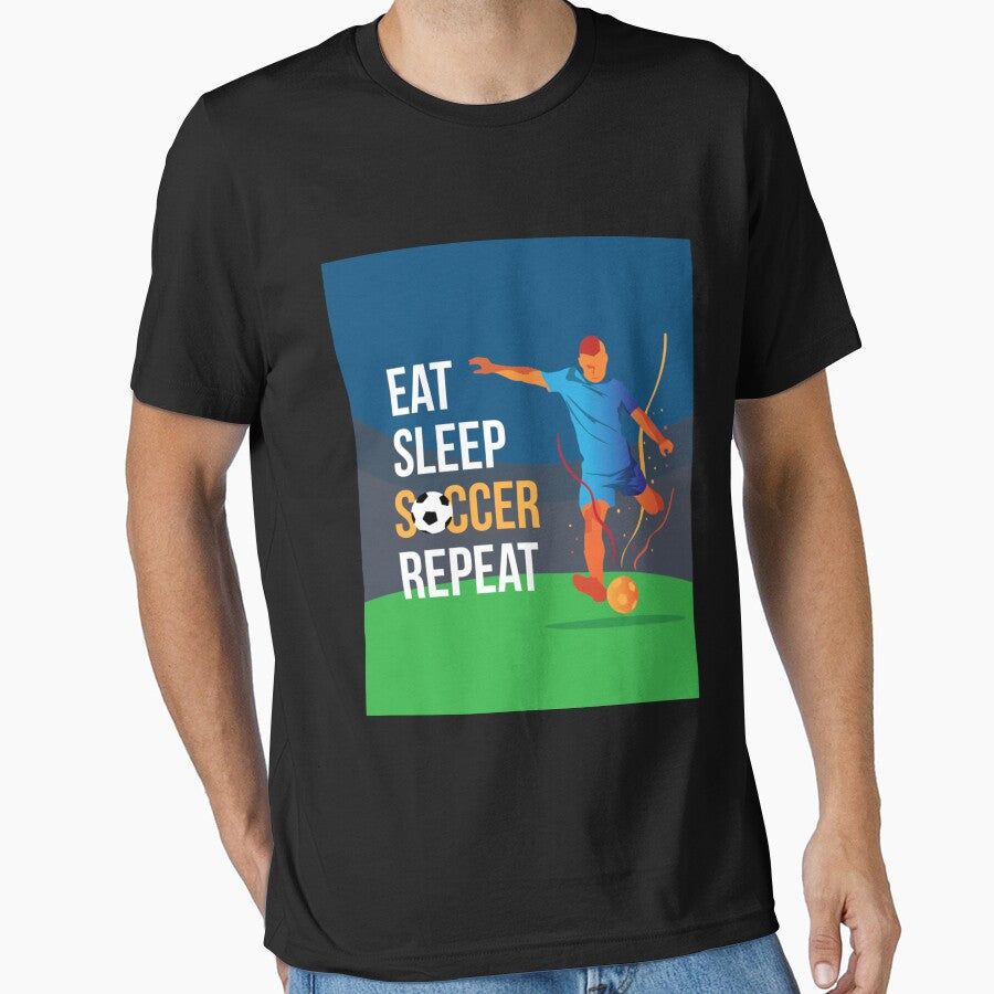 Eat Sleep Soccer Repeat Soccer Player Ornament Sticker by cleoangelalc
