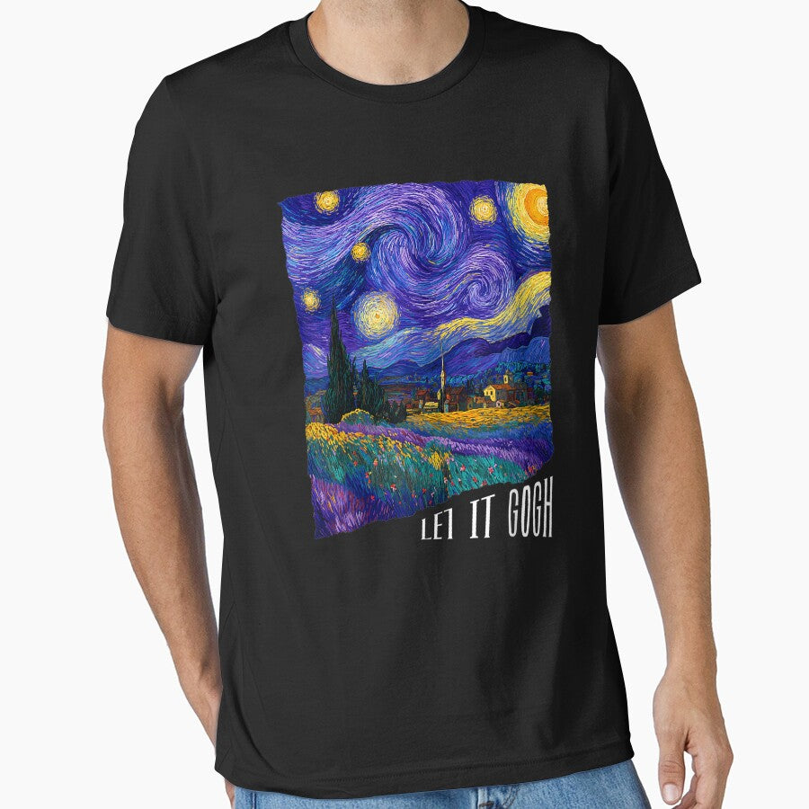 Let it Gogh Funny Vincent Van Gogh Starry Night Design by Juansustait