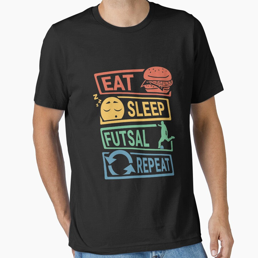 Eat Sleep Futsal Repeat - Retro by UssefDesigns