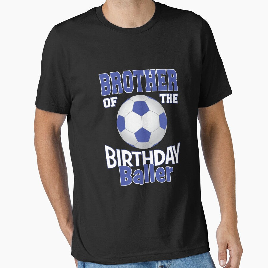 Brother Of The Birthday Baller Soccer Lover B-day Party print by Grabitees