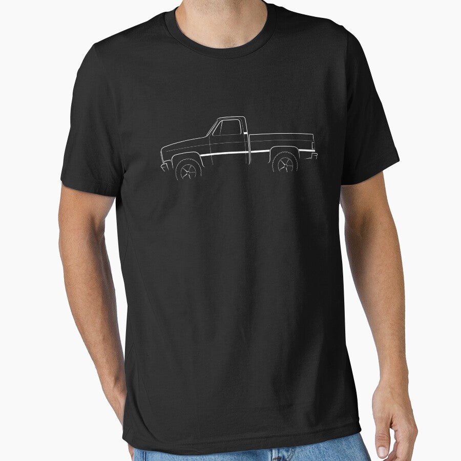 4x4 Chevy Silverado - profile stencil, white by mal-photography