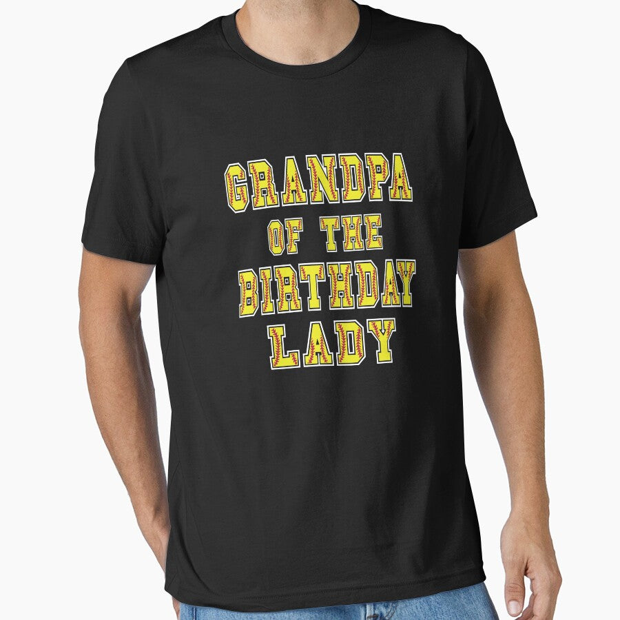 Grandpa Of The Birthday Lady Softball Lover B-day Party product by Grabitees