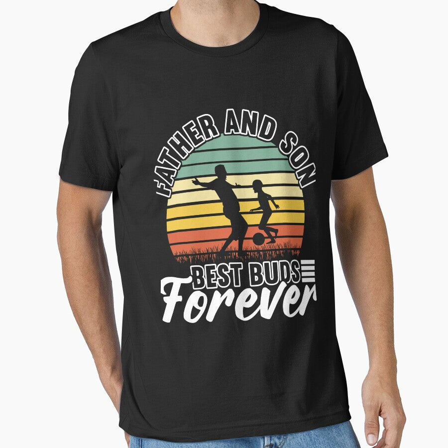 Father And Son Soccer Dad And Son T-Shirt by PaeperStone