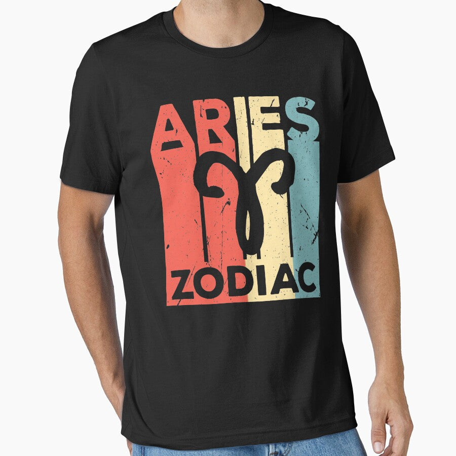 Aries Zodiac Vintage Retro Essential T-Shirt Hoodie, Sweatshirt | CoreVibeTees.com