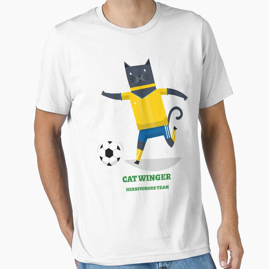 Cat Winger Playing Football/Soccer by Teeshirters1