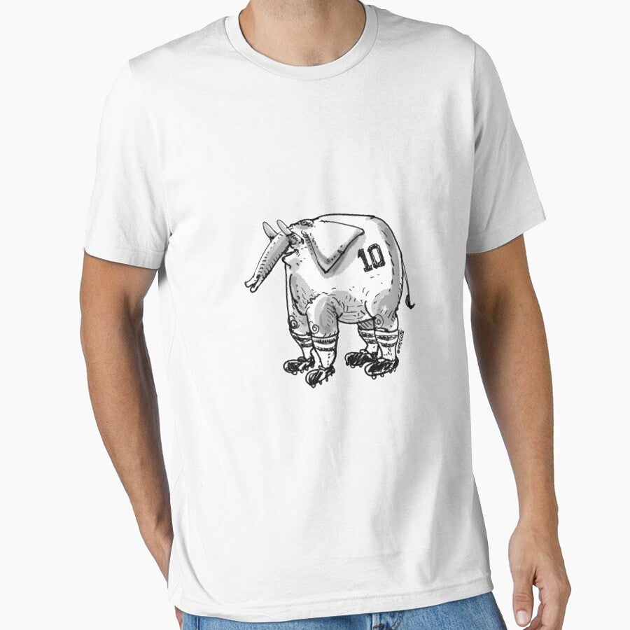 cartoon style football player elephant by anticute