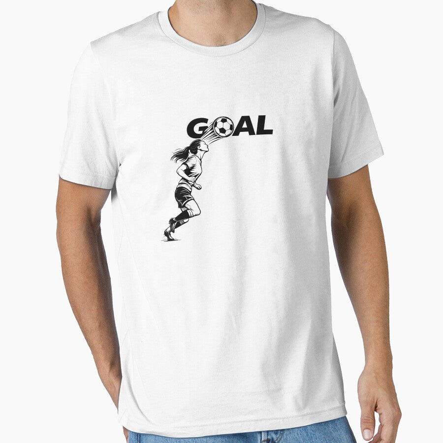 Women’s Football Goal Tee – Header retro comic style by allidoissh!ne