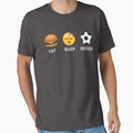 Eat Sleep Soccer Emoji Emoticon Funny Graphic Tee Shirt by TocaLuna
