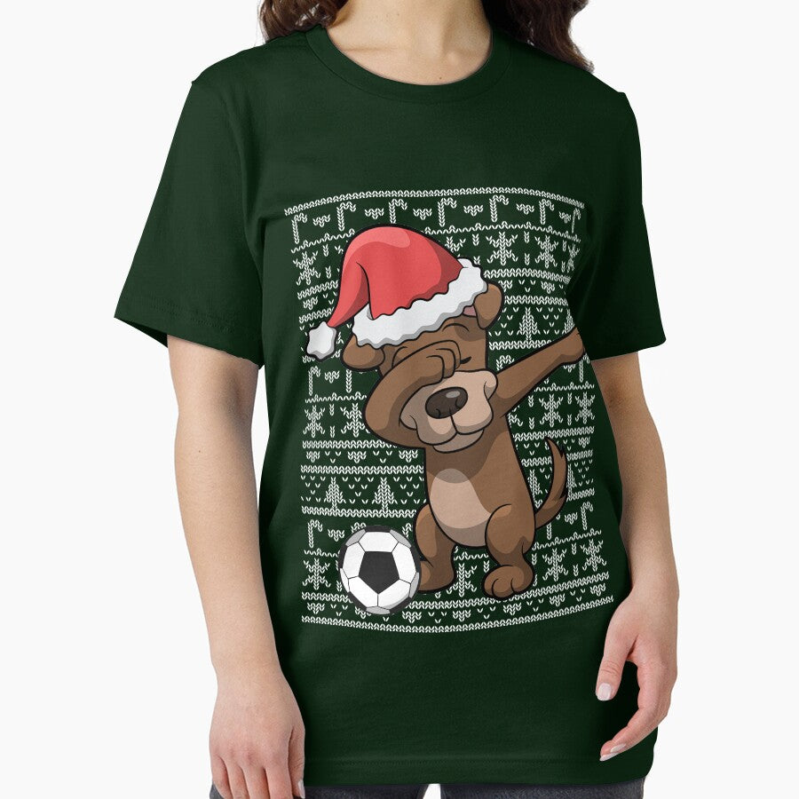 Soccer Dabbing Dog Ugly Christmas Sweater by frittata