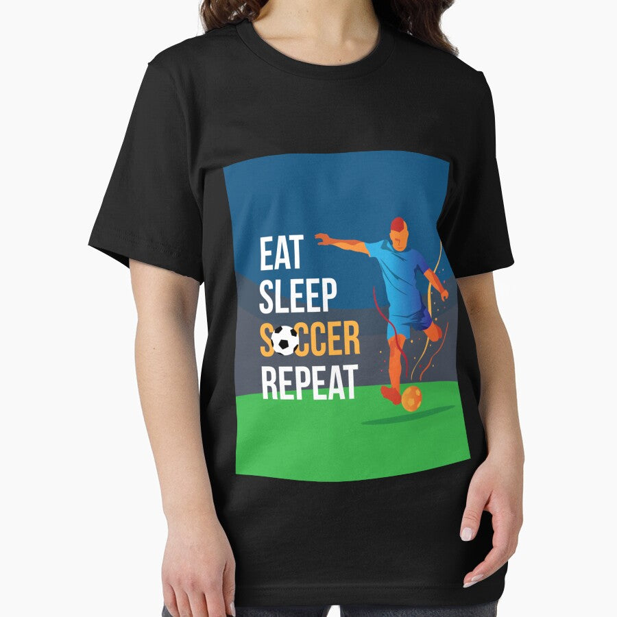 Eat Sleep Soccer Repeat Soccer Player Ornament Sticker by cleoangelalc