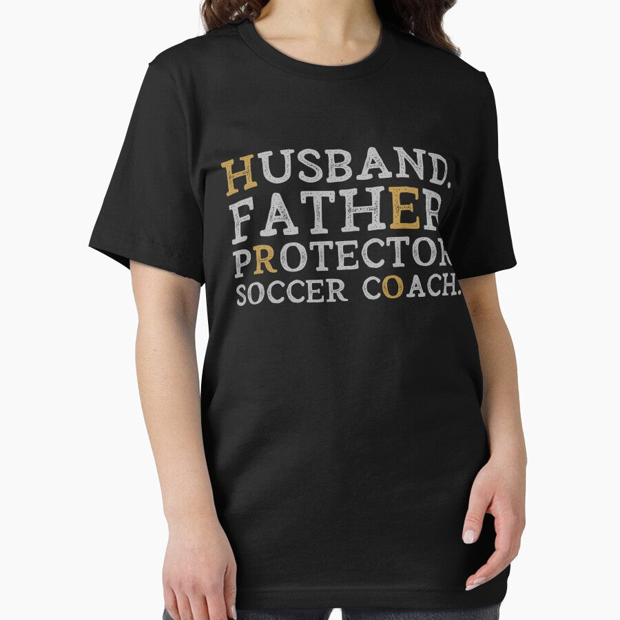 Husband Father Protector Soccer Coach Hero Dad Funny Sport Soccer Gift by WYGSTORE