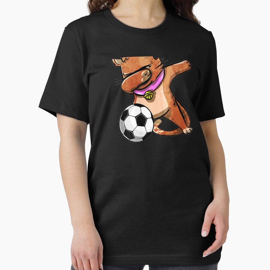 Dabbing Cat Funny Soccer Lovers Jersey Football Fans Sport Premium T-Shirt by shop   luisant