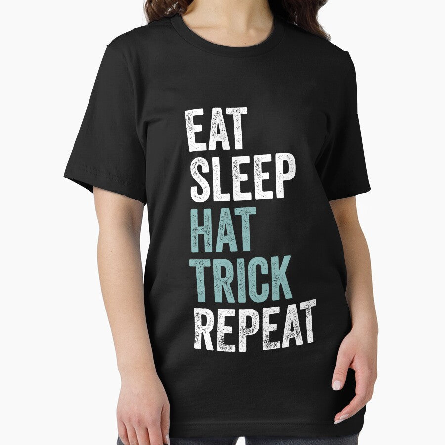 Eat Sleep Hat Trick Repeat Soccer Ice Hockey by PandaPope